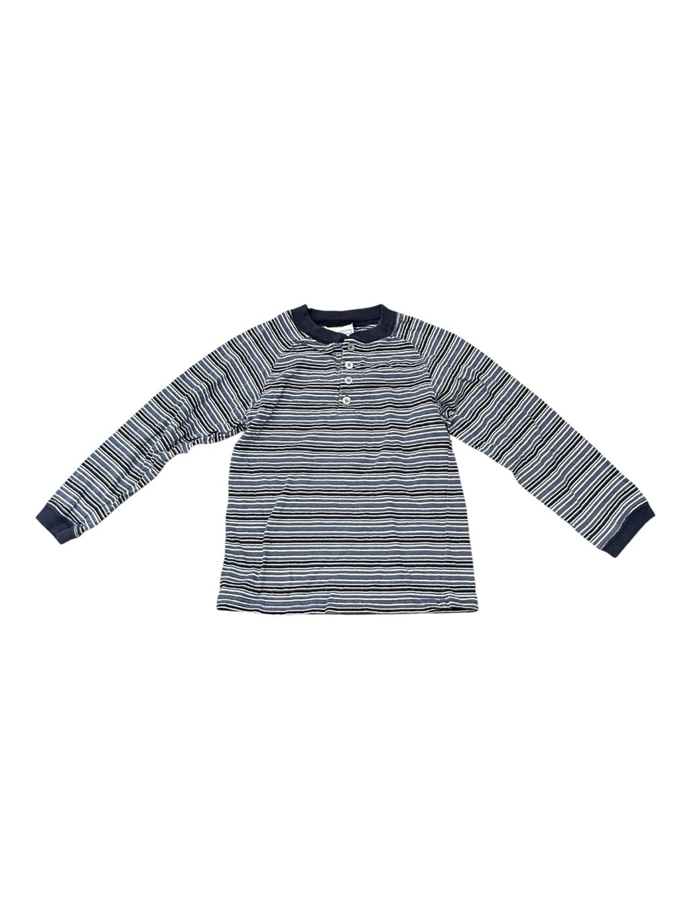 Vintage Arizona Kids Blue Stripe Henley Long Sleeve Tee Size 7
